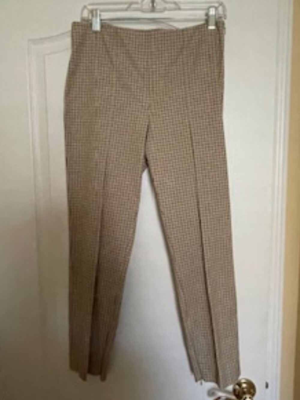 Theory Alettah Ainsley Checkered Plaid (Black/Tan/Beige) Ankle Pants - size 8